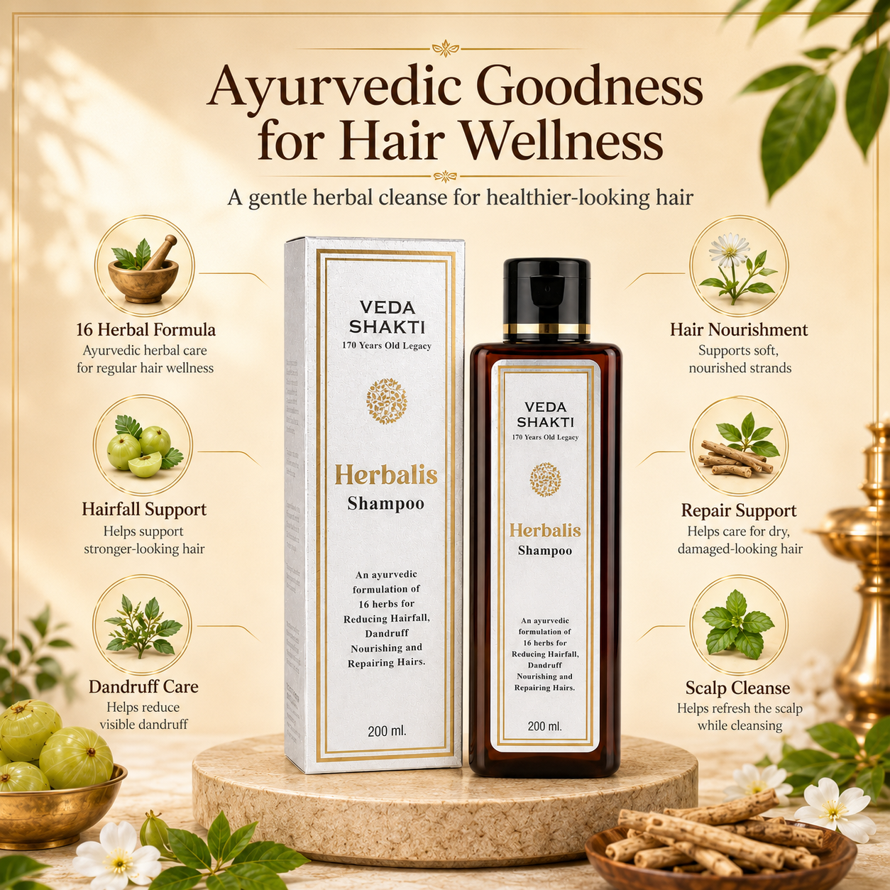 Veda herbalis shampoo ( 200ml )