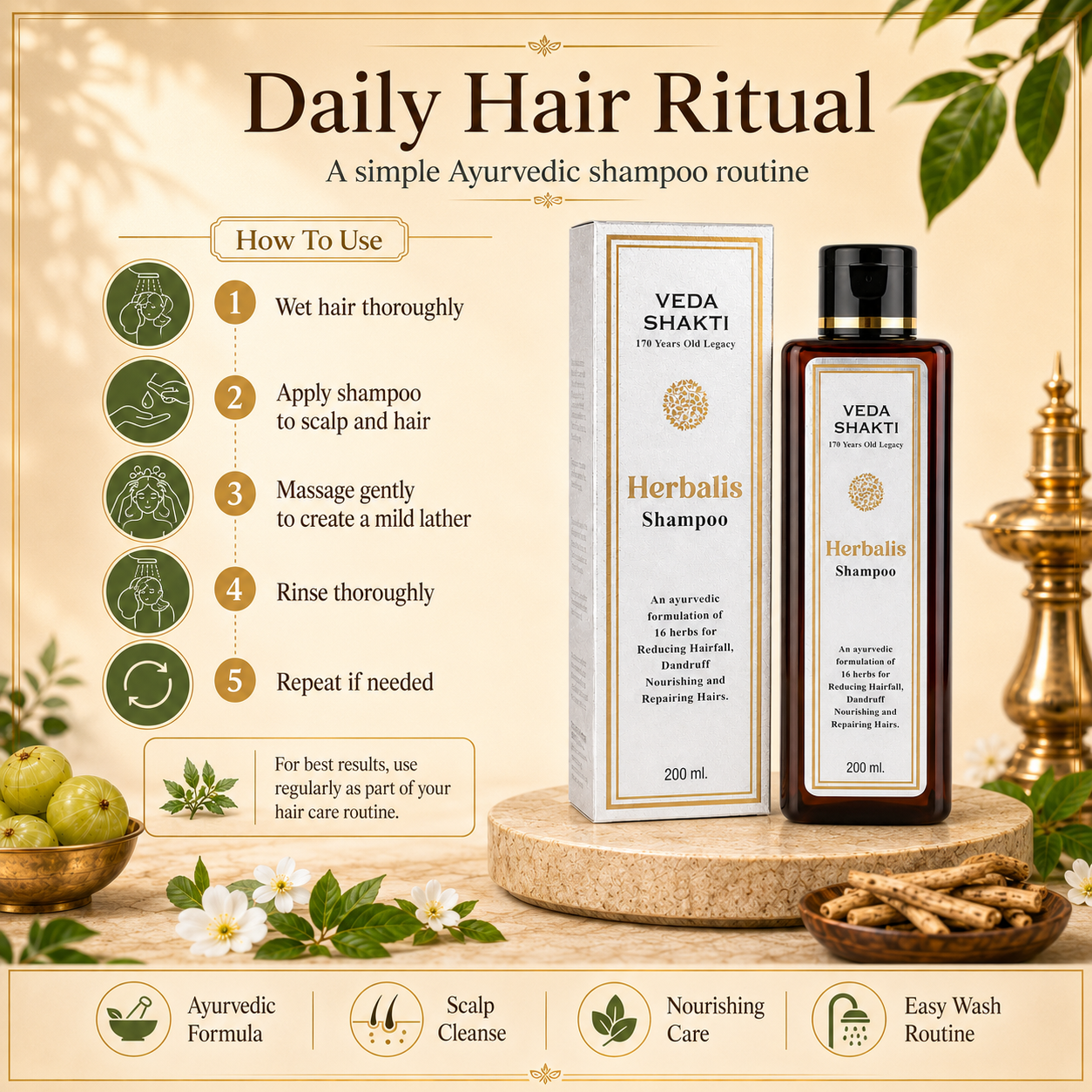 Veda herbalis shampoo ( 200ml )