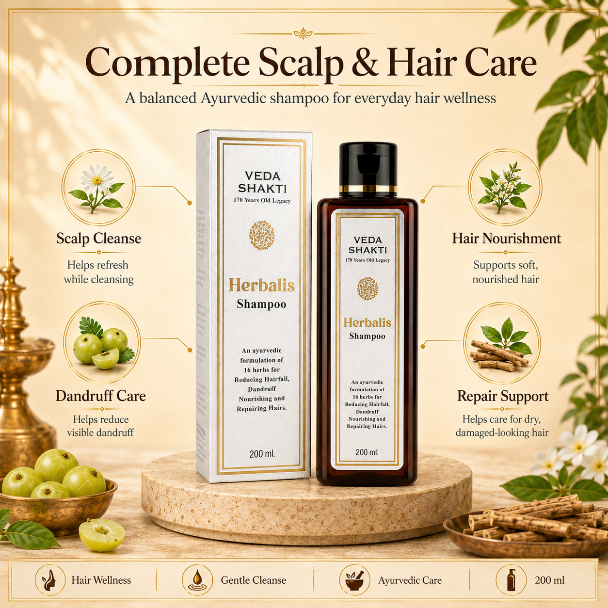 Veda herbalis shampoo ( 200ml )